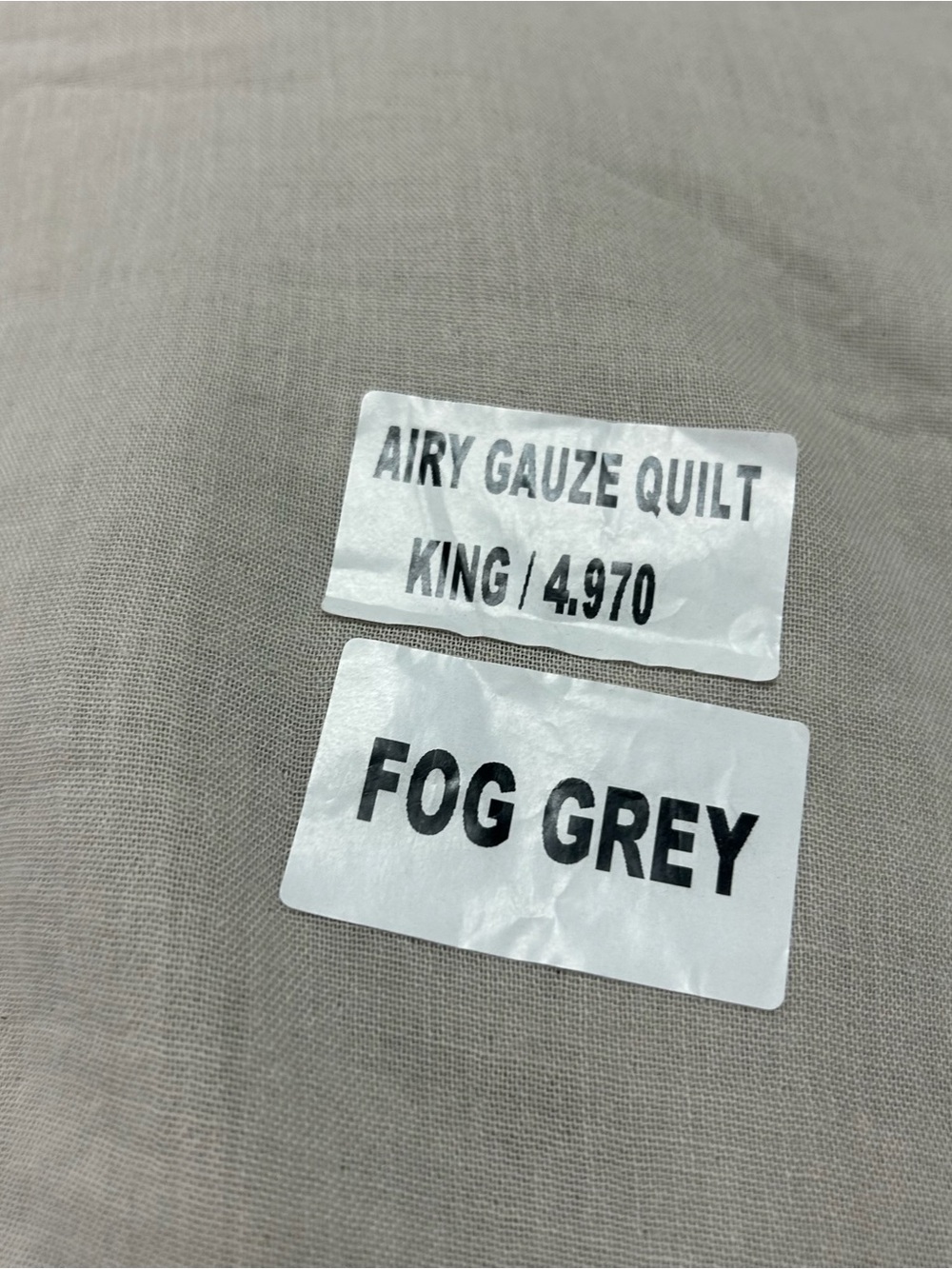 NWT QUINCE Organic Airy Gauze Dream Quilt King/Cal King Fog Grey 8030 - Picture 4 of 11